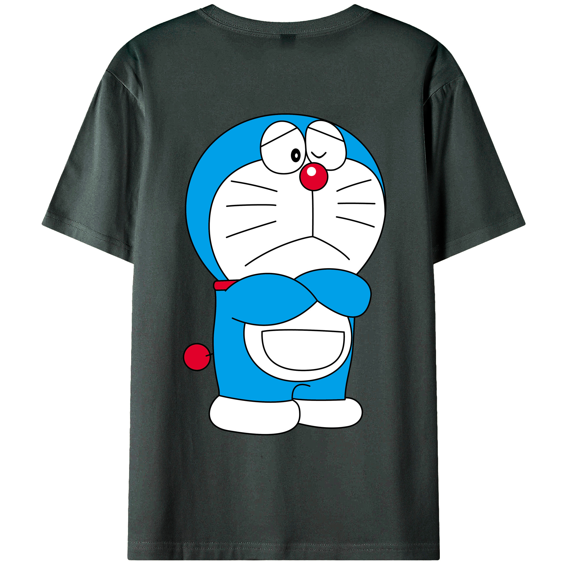 （画像用） ドラえもん Doraemon 綿100％ メンズ半袖Tシャツ（バックプリント） 通気性